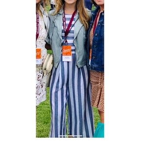 Grey & White stripped jumpsuit